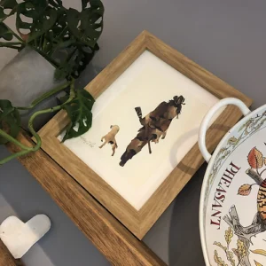 Hunting Lady with Any breed of dog