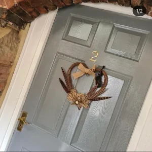 Heart shaped feather wreaths