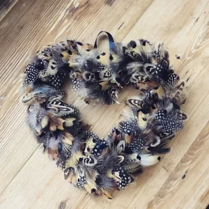 Full Feather Heart Wreath